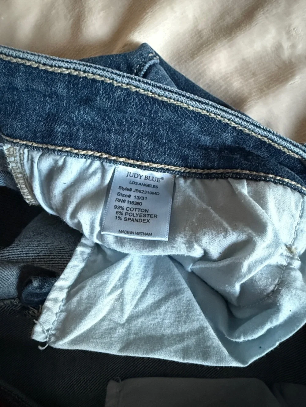 Judy Blue Dark Blue High-Rise Button-Fly Jeans 13/31 - Picture 3 of 7